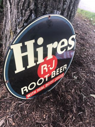 Vintage Hires Root Beer Porcelain Advertising Sign.  A&w,  Soda,  Cola,  Pop