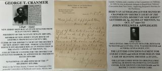 Jersey Senator Assemblyman Ocean County Us District Court Letter Signed 1907