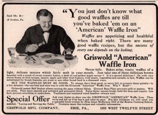1909 D Ad Griswold Waffle Iron