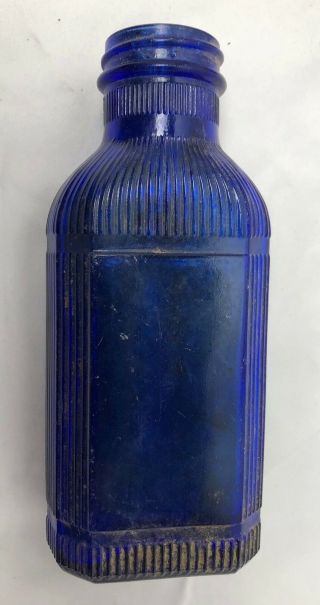 Antique Cobalt Blue Blown Glass Apothecary Bottle