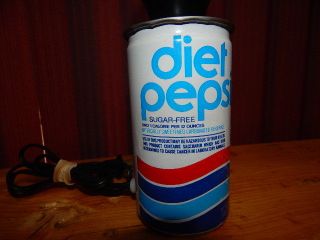 Vintage 1970s Diet Pepsi Can Made into Light with Color Bulb & Power Cord 2