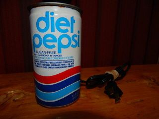 Vintage 1970s Diet Pepsi Can Made into Light with Color Bulb & Power Cord 3