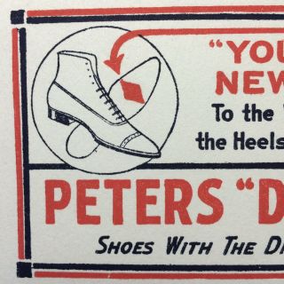 Peters Diamond Shoes Advertising Ink Blotter Hecker Ill Antique