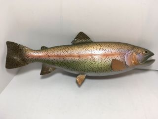 Rainbow Trout Fish Wall Hanging 18” Home Cabin Decor