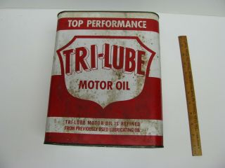 Tri - Lube Motor Oil Can Top Performance Auto Car Gas Station Truck Tractor