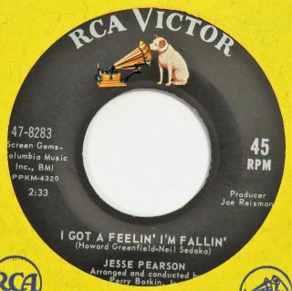 Jesse Pearson I Got A Feelin I’m Fallin Rca 45 Mod Popcorn Vg,  Hear