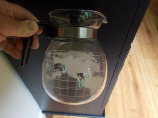 Vintage Nestle World Globe Glass Coffee Carafe Pot 6 Cup