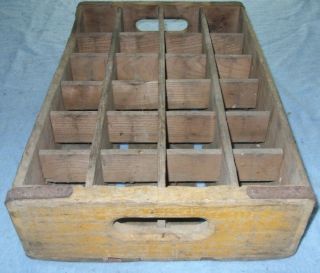 Collectible Vintage Coca Cola Wood Soda Pop Bottle Carrier Crate Box 24 Dividers 3