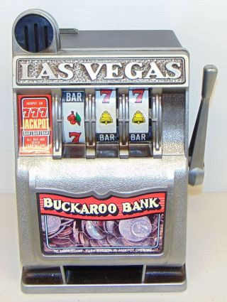 Vintage Las Vegas Nevada Slot Machine Coin Bank Buckaroo Jackpot