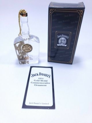 Jack Daniels 2003 Lead Crystal Ornament 1914 Gold Medal Winner Whiskey Bottle