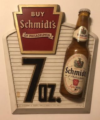 Vintage Beer Advertising Sign Schmidts Of Philadelphia Beer Co.  Schmidt & Son