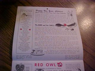 1965 Red Owl Grocery Store Child ' s Calendar Near SEE all Pic ' s Hopkins Mn 2
