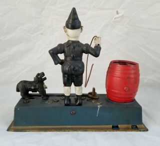 HUBLEY Paint Antique Cast Iron Trick Dog Mechanical Bank Hubley 1920 s 4