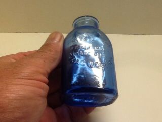Small Cobalt Blue Milk Of Magnesia Bottle. 2