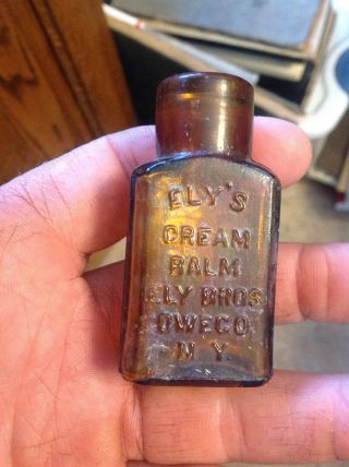 Owego Ny Amber Cure Cattarrh Hay Fever Elys Cream Balm 2.  5 " Medicine 1890 