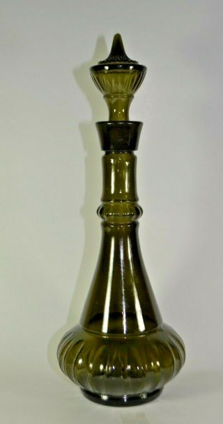 Vintage 1964 Genie Bottle Jim Beam I Dream Of Jeannie Smoky Green Glass Decanter