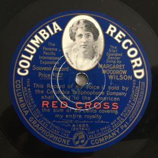 78 Rpm Victrola Record Margaret Woodrow Wilson Red Cross Panama Pacific Expo