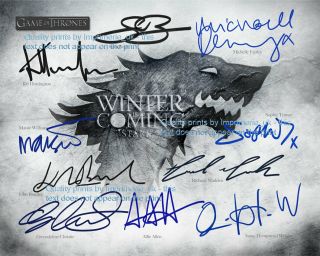 Game Of Thrones - The Starks,  Kit Harrington,  9 Cast,  Signed Ltd Edition Print