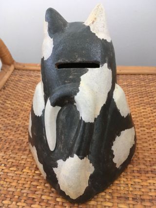 Vintage Mid Century Modern Ceramic Stoneware Cat Kitty Bank 2