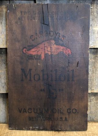 Vintage 30’s Gargoyle Mobiloil “e” Vacuum Oil York Gas Oil Station Sign