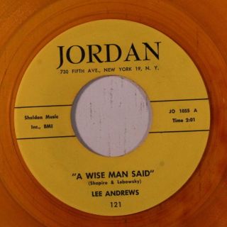 Lee Andrews: A Wise Man Said / If You Only Cared 45 (yellow Wax) Vocal Groups