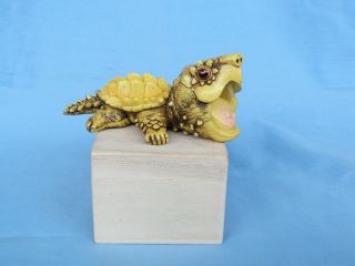 Q Albino Alligator Snapping Turtle Tortoise Resin Model Figurine Figure