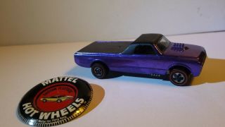 1968 Purple Custom Fleetside Redline Hot Wheels Close To With Button