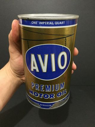 & Full Avio Premium Imperial Quart Oil Tin Can Sign Canada Advertising