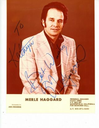 Merle Haggard Autograph Photo Signed - Early Photo Of Young Haggard