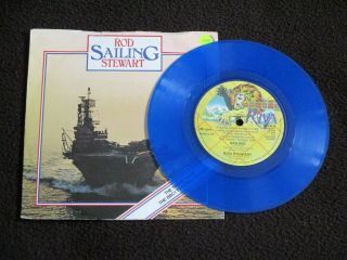 Rod Stewart - Sailing 7 " - 1978 Riva 9 - Hms Ark Royal Limited Blue Vinyl Edition
