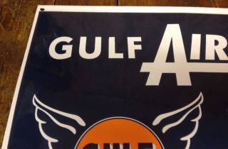 GULF AVIATION PRODUCTS ENGINE OIL SERIES R PORCELAIN ENAMEL ADVERTISING SIGN 3