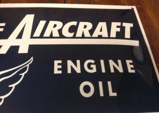 GULF AVIATION PRODUCTS ENGINE OIL SERIES R PORCELAIN ENAMEL ADVERTISING SIGN 4