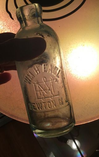Antique Newton Nj Wm H Earl Hutch Style Soda Bottle Newton Nj Advertising
