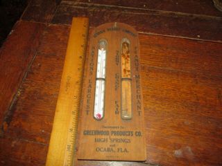 Vintage Georgia Peanut Company Advertising Thermometer Wood Old Promotional