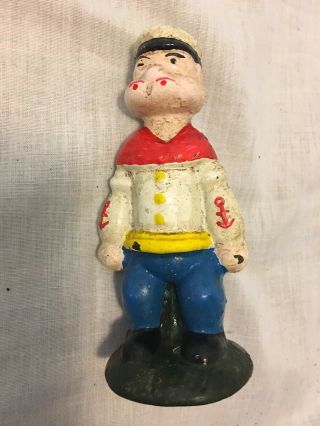 Vintage Popeye The Sailor Man Cast Iron Coin Bank