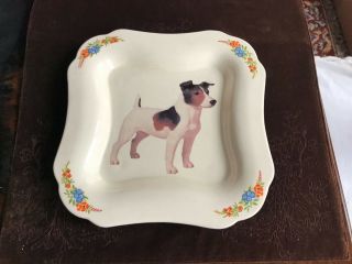 Jack Russell Terrier Ceramic Plate Made In England 1988 Innes Wale Dog 8.  5 "