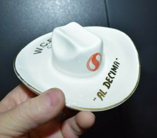 Antique Hycroft Pottery 1960 Calgary Cowboy Ashtray Safeway Foods Advertising