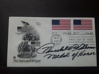 World War Ii Iwo Jima Medal Of Honor Hershel Williams Signed First Day Cover.