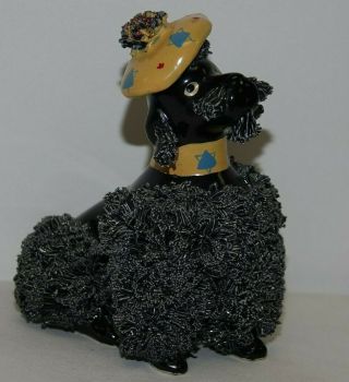 Vintage Black Spaghetti Poodle Figurine By Napco Ceramics Japan,  Numbered