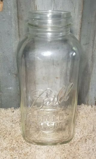 Vintage 13 Ball Perfect Mason Fruit Canning Jar Clear Half Gallon 2 Quart?