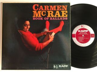 Carmen Mcrae Book Of Ballads Kapp Vg,  Jazz Vocal Lp