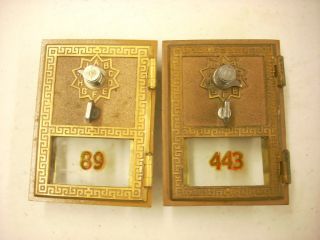 2 - - Vintage 1956 Post Office Box Doors And Frame 443 & 89,  Made By Corbin Lock