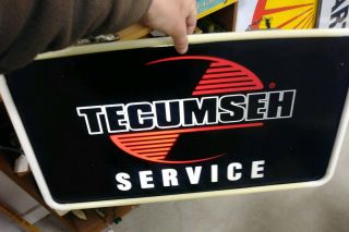 Vintage Tecumseh Service Electric Gas Engine Advertising Light Sign Tecart, .