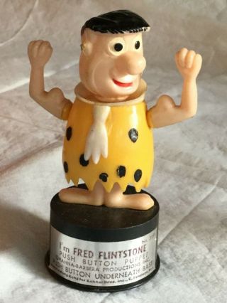 Vintage Kohner Bros.  Thumb Push Up Puppet Fred Flinstone