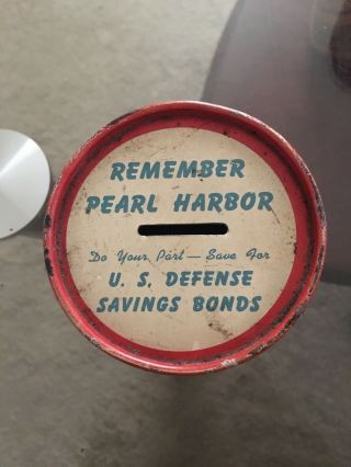 Ohio Art Tin Litho Remember Pearl Harbor Bank