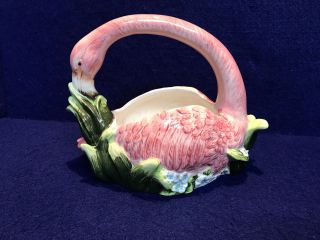 Graceful Flamingo Ceramic Planter