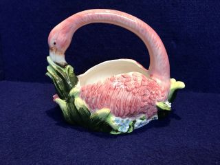 Graceful Flamingo Ceramic Planter 7