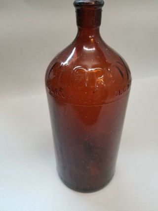 Antique Amber Glass Clorox Bottle Old Usa Chemical