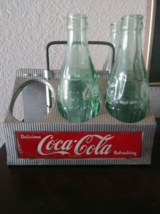 Vintage Aluminum Coca - Cola 6 Pack Caddy,  Carrier (bottles Not)