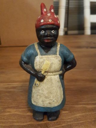 Cast Iron Aunt Jemima Mammy With Spoon Bank